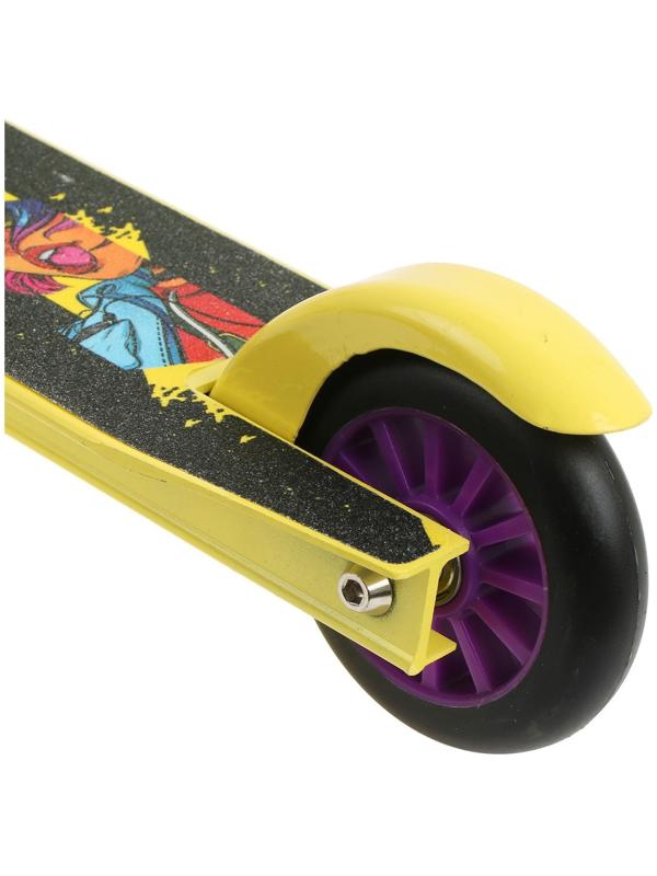 Самокат-снегокат зимний трюковой 2 в 1, цвет жёлтый