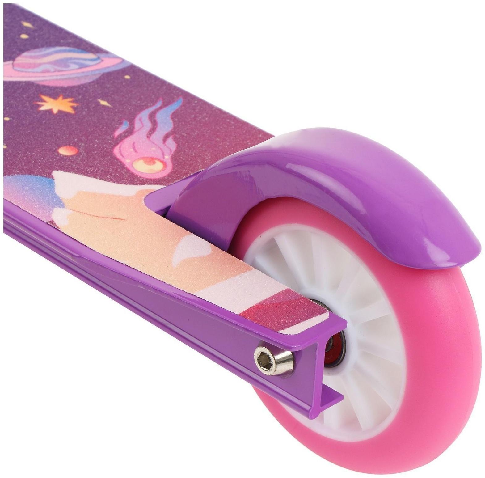 Самокат-снегокат зимний трюковой 2 в 1, цвет фиолетовый