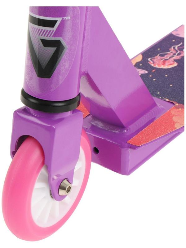 Самокат-снегокат зимний трюковой 2 в 1, цвет фиолетовый