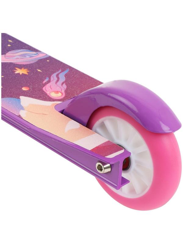 Самокат-снегокат зимний трюковой 2 в 1, цвет фиолетовый