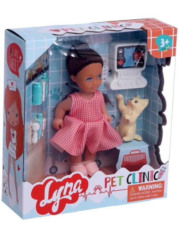 Кукла малышка Lyna с питомцем и аксессуарами, МИКС