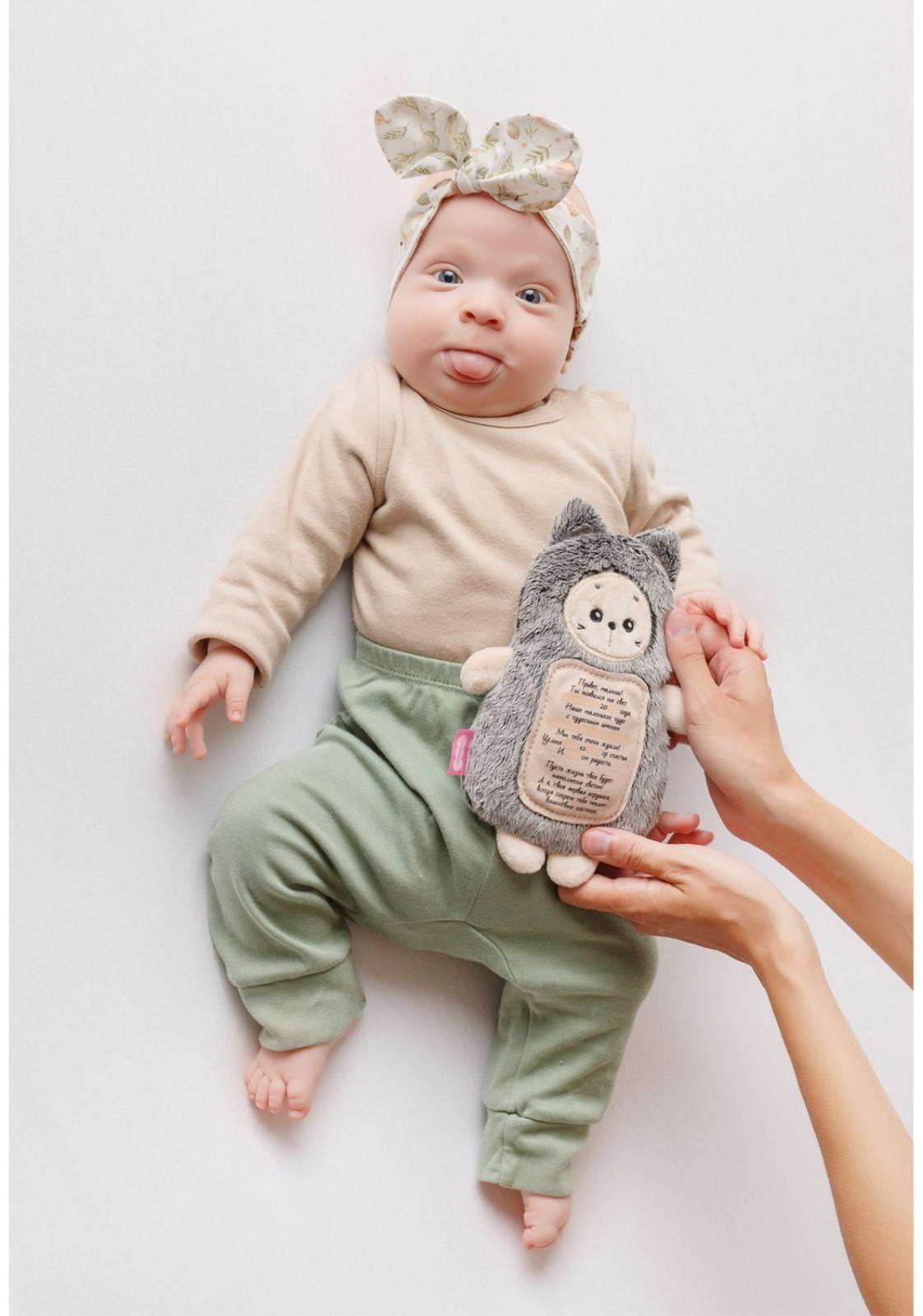 Мягкая игрушка 3 в 1 «Котёнок» с метрикой, с вишнёвыми косточками, 19,5 см