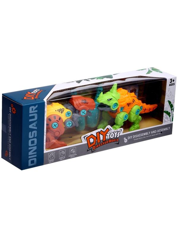 Конструктор винтовой «Мир динозавров», набор 2 штуки, 2 отвёртки 4 карточки, 50 деталей