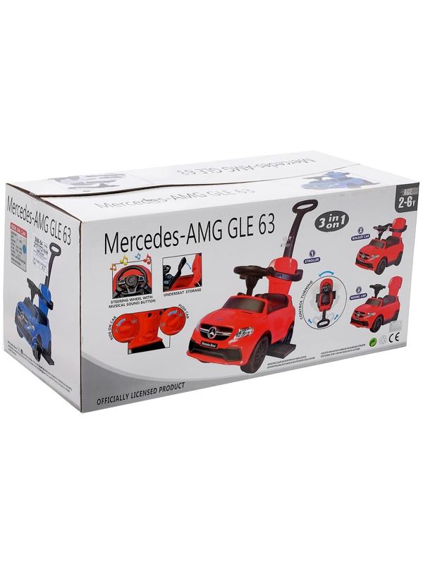 Толокар Mercedes-Benz AMG GLE 63, родительская ручка, звук, цвет белый