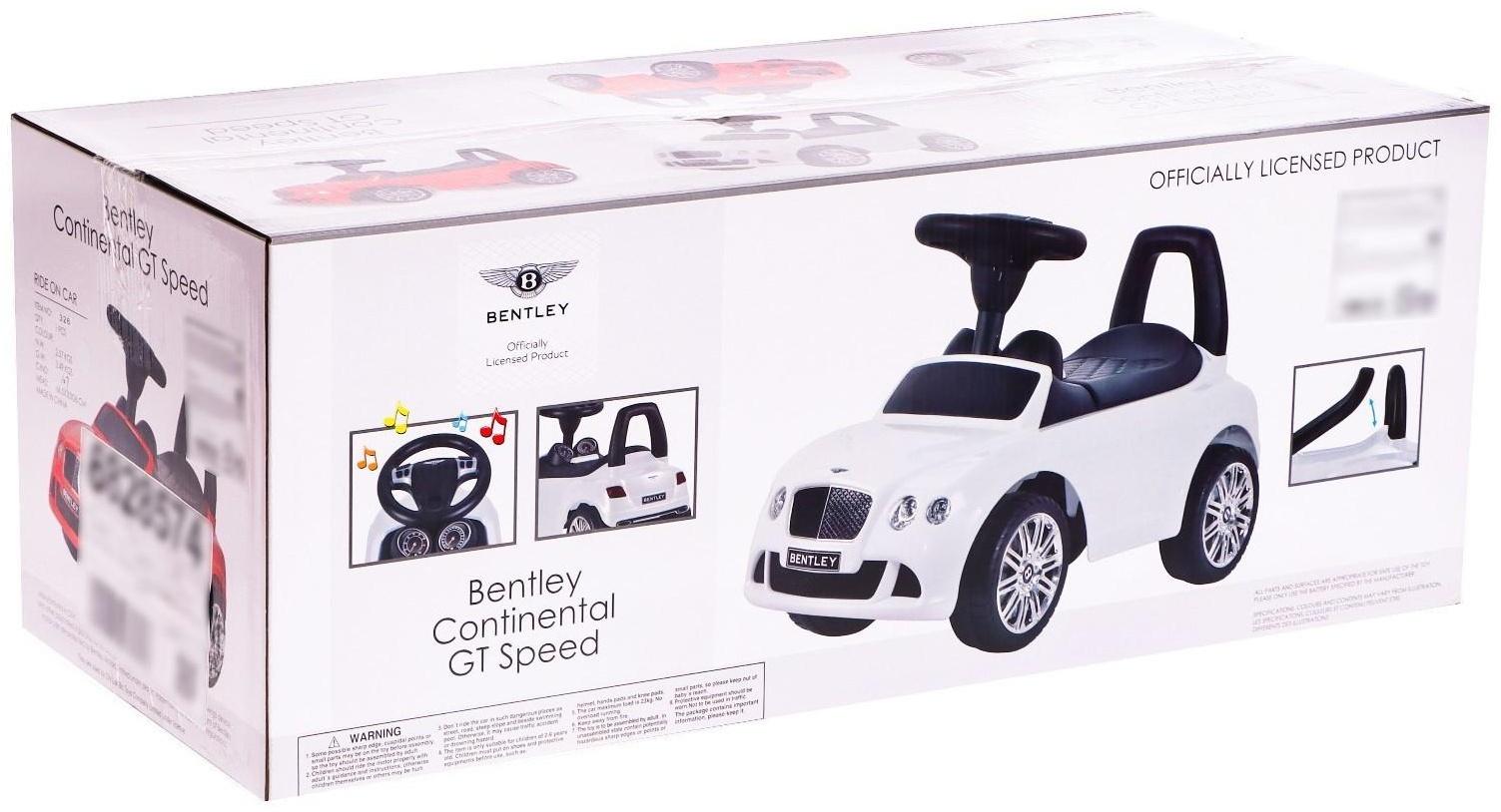 Толокар Bentley Continental GT, звуковые эффекты, цвет красный