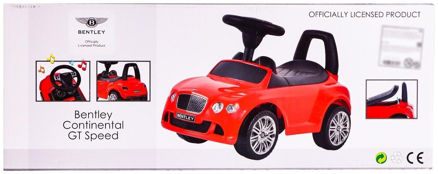 Толокар Bentley Continental GT, звуковые эффекты, цвет красный