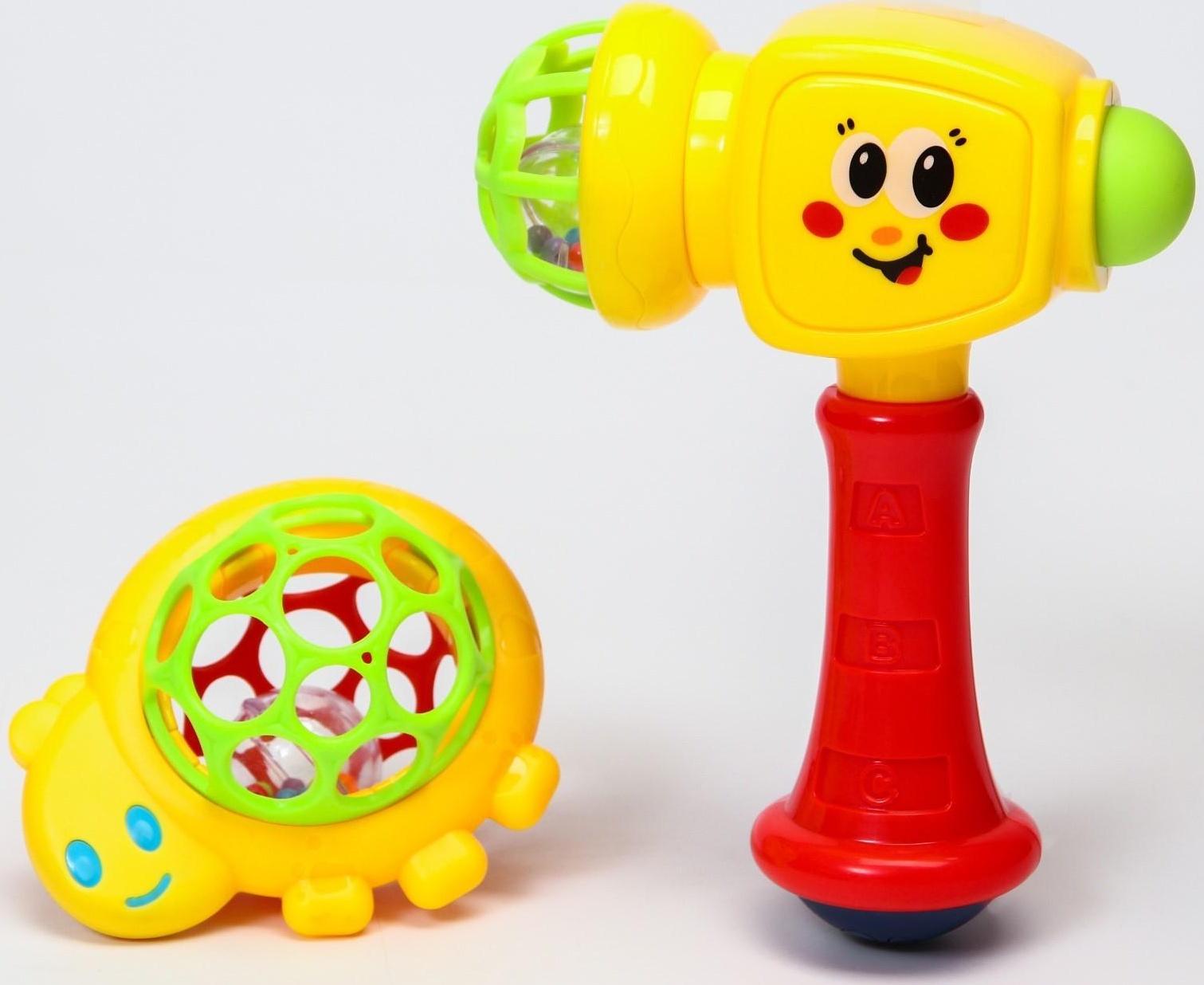 Игровой развивающий центр «Мишки + игрушка Молоточек», подвесные прорезыватели и погремушки