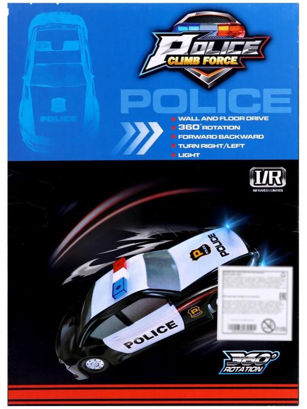 Антигравитационная машинка «Полиция», радиоуправление, аккумулятор, ездит по стенам