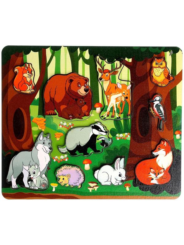 Рамка-вкладыш «Кто живет в лесу?» 10 деталей