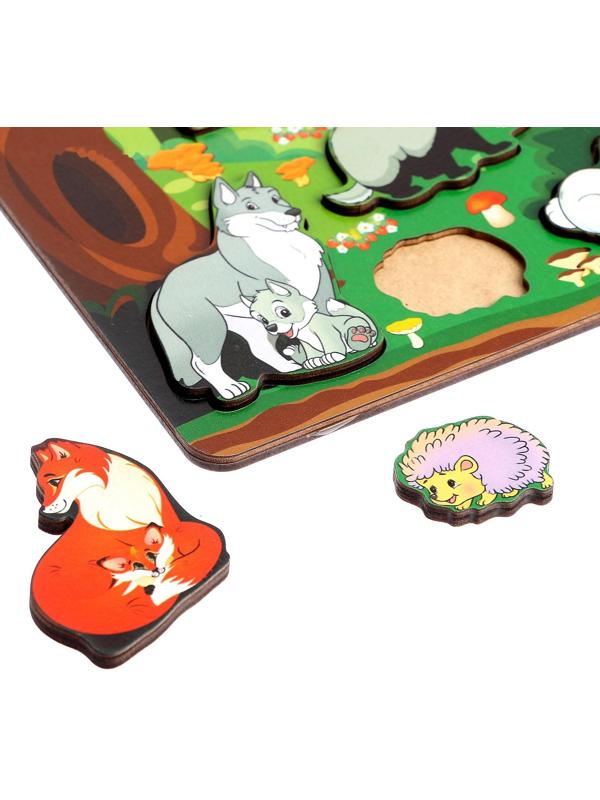 Рамка-вкладыш «Кто живет в лесу?» 10 деталей