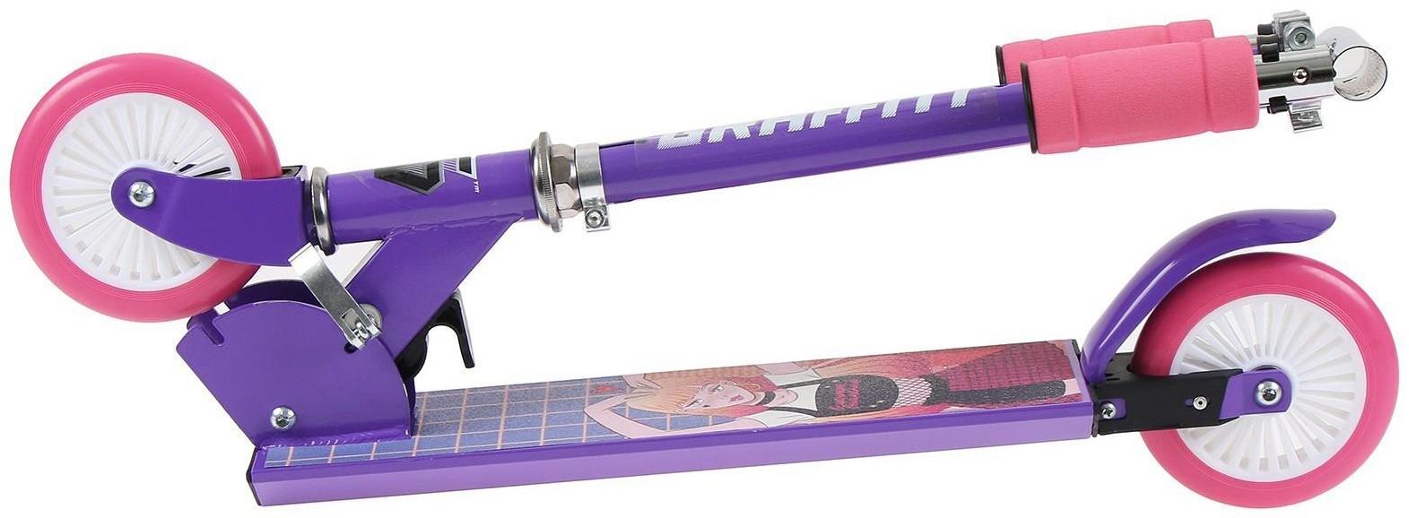 Самокат-снегокат зимний 2 в 1 «Девушка», цвет фиолетовый