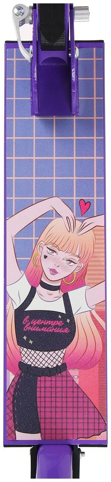 Самокат-снегокат зимний 2 в 1 «Девушка», цвет фиолетовый