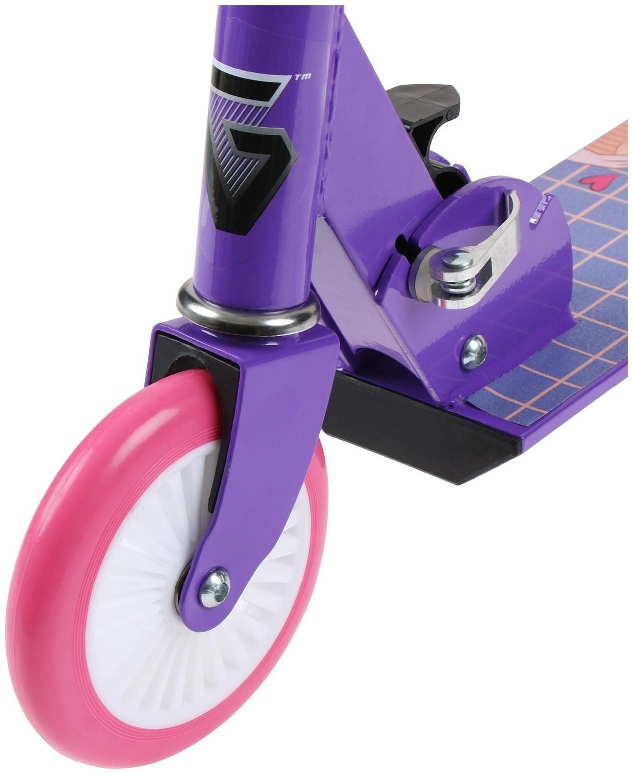 Самокат-снегокат зимний 2 в 1 «Девушка», цвет фиолетовый