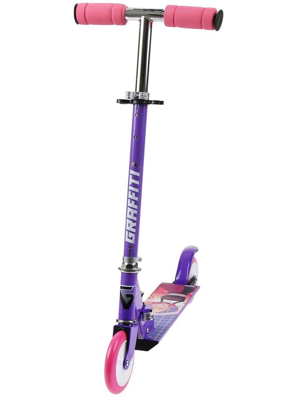Самокат-снегокат зимний 2 в 1 «Девушка», цвет фиолетовый