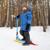 Самокат-снегокат зимний трюковой 2 в 1, цвет голубой