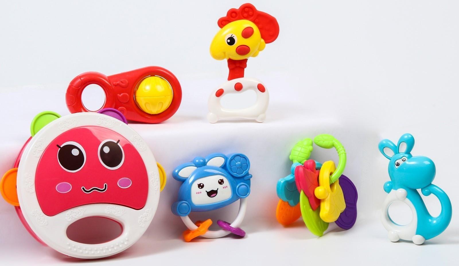 Набор погремушек «Радость малыша 2», с эластичными деталями, 6 шт, цвет МИКС