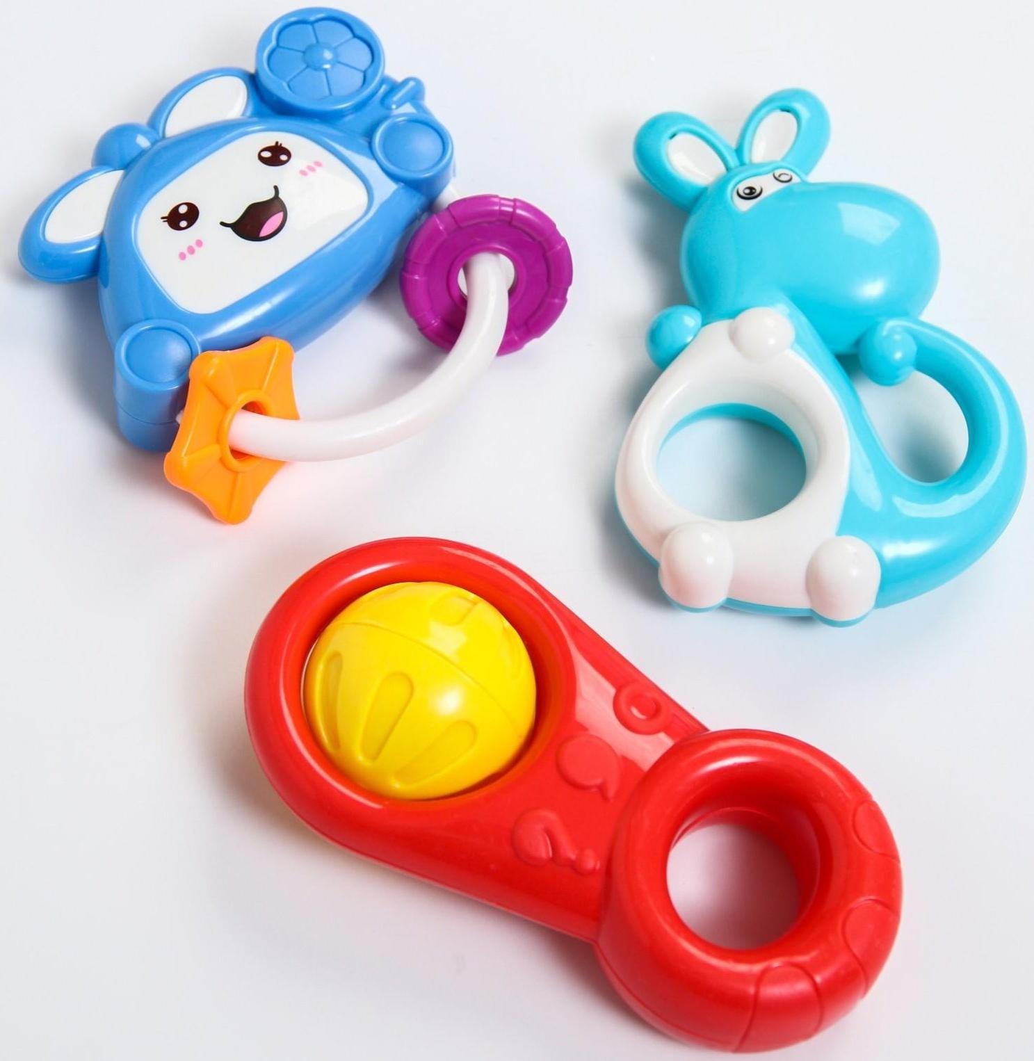 Набор погремушек «Радость малыша 2», с эластичными деталями, 6 шт, цвет МИКС