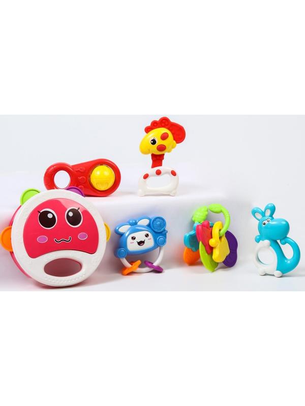 Набор погремушек «Радость малыша 2», с эластичными деталями, 6 шт, цвет МИКС
