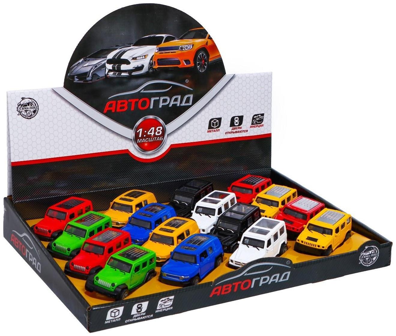 Машина металлическая «Джип», 1:48, инерция, открываются двери, МИКС