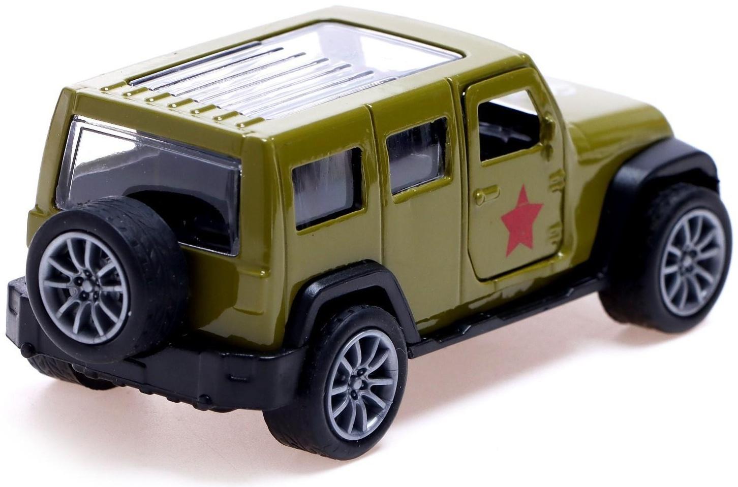 Машина металлическая «Армия», 1:48, инерция, открываются двери, цвет зелёный