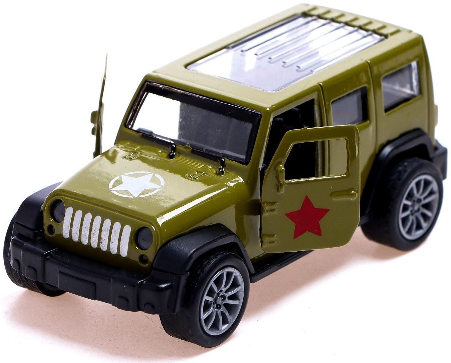 Машина металлическая «Армия», 1:48, инерция, открываются двери, цвет зелёный