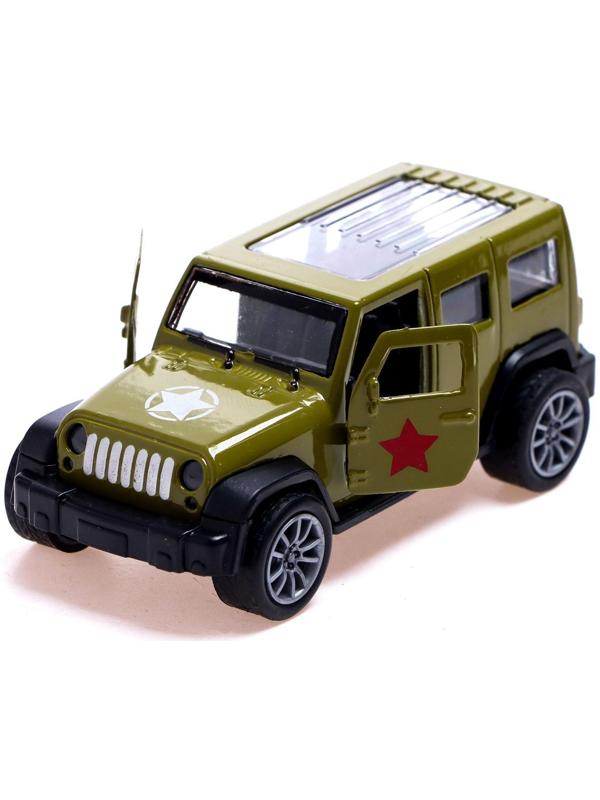 Машина металлическая «Армия», 1:48, инерция, открываются двери, цвет зелёный
