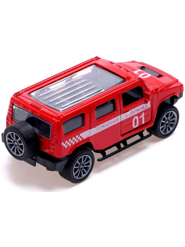 Машина металлическая «Пожарная служба», 1:48, инерция, открываются двери, цвет красный