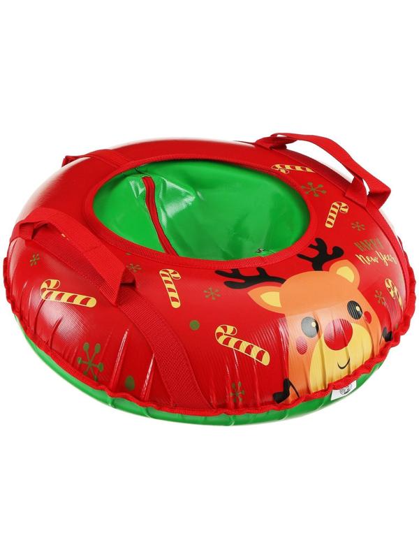 Тюбинг-ватрушка «Оленёнок», диаметр чехла 65 см, тент/тент