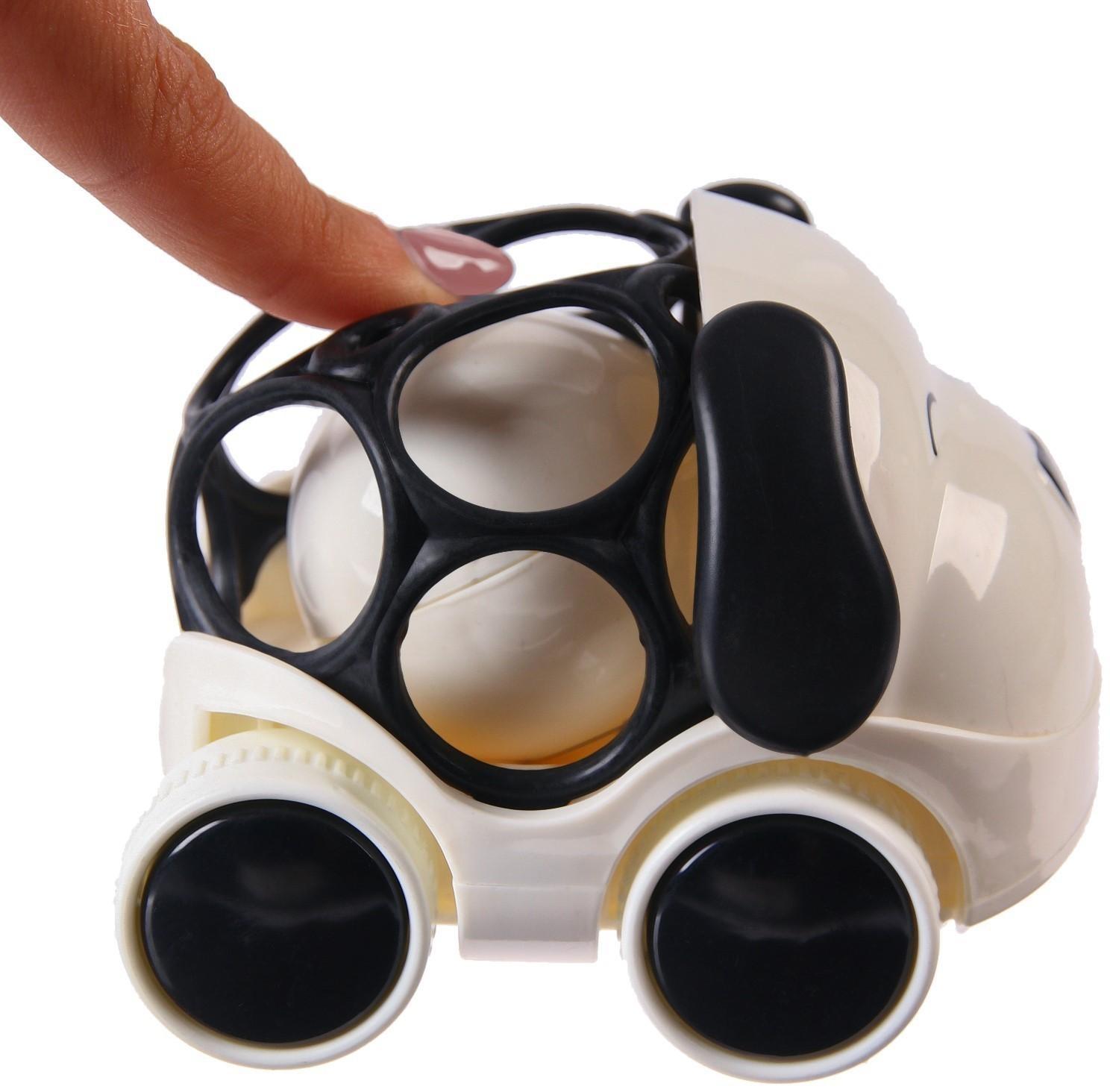 Погремушка - машинка, неразбивайка «Собачка», эластичные элементы, цвет МИКС