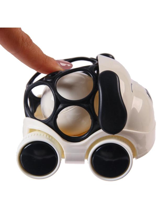 Погремушка - машинка, неразбивайка «Собачка», эластичные элементы, цвет МИКС
