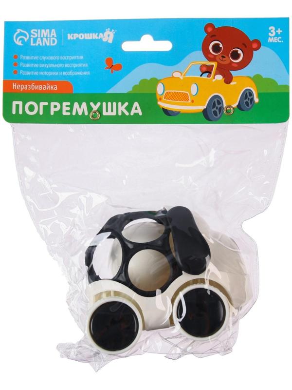 Погремушка - машинка, неразбивайка «Собачка», эластичные элементы, цвет МИКС