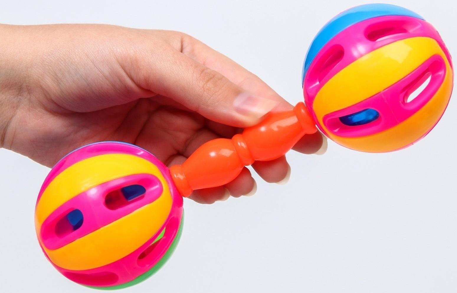 Погремушка «Гантелька», цвет МИКС