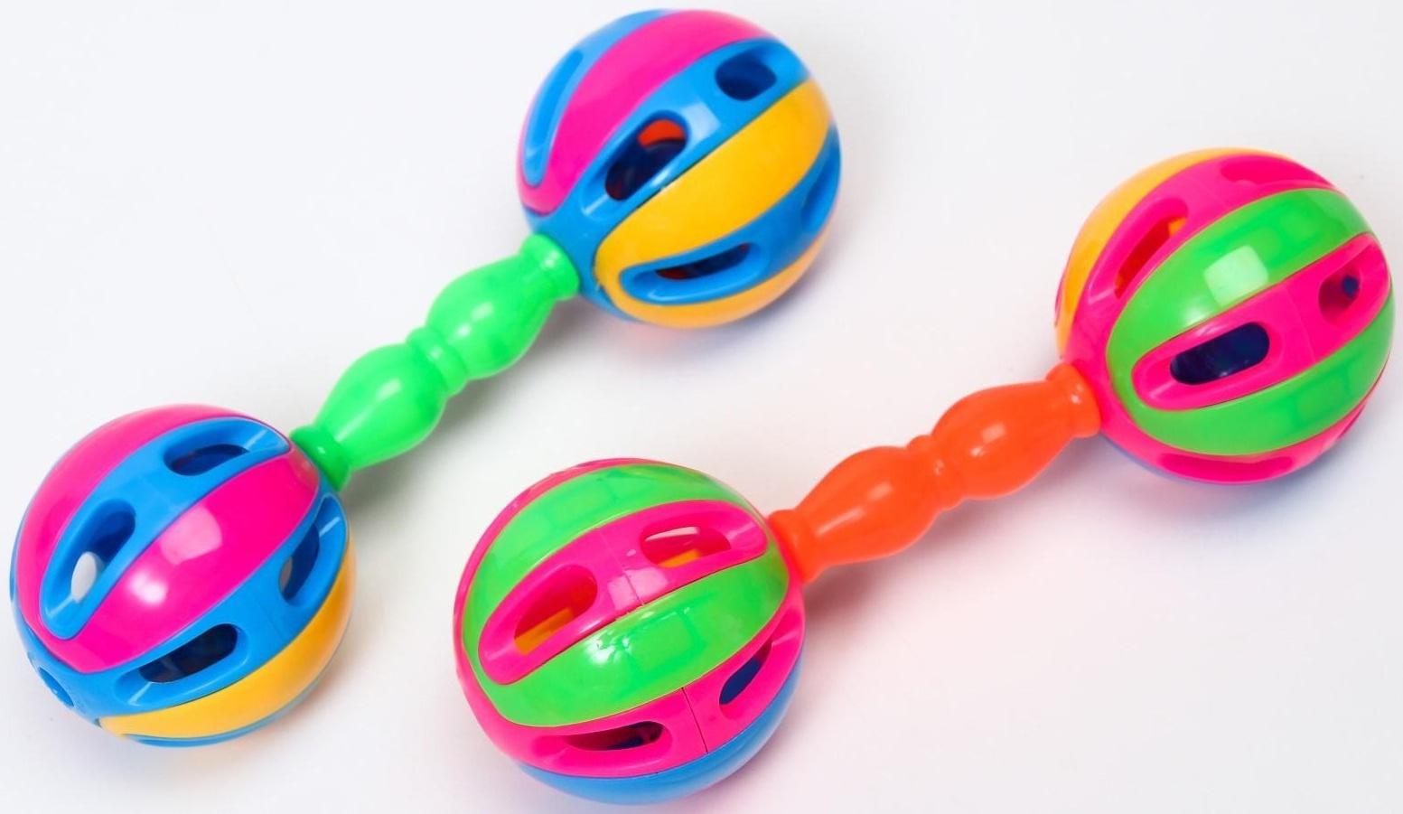 Погремушка «Гантелька», цвет МИКС