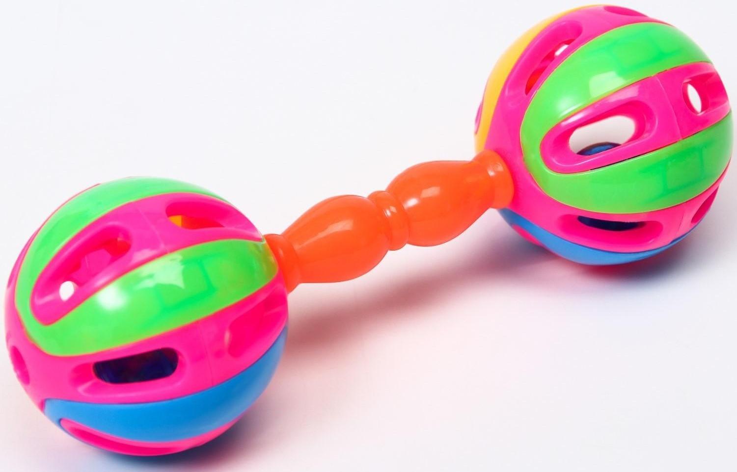 Погремушка «Гантелька», цвет МИКС