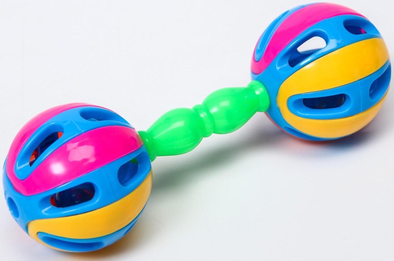 Погремушка «Гантелька», цвет МИКС