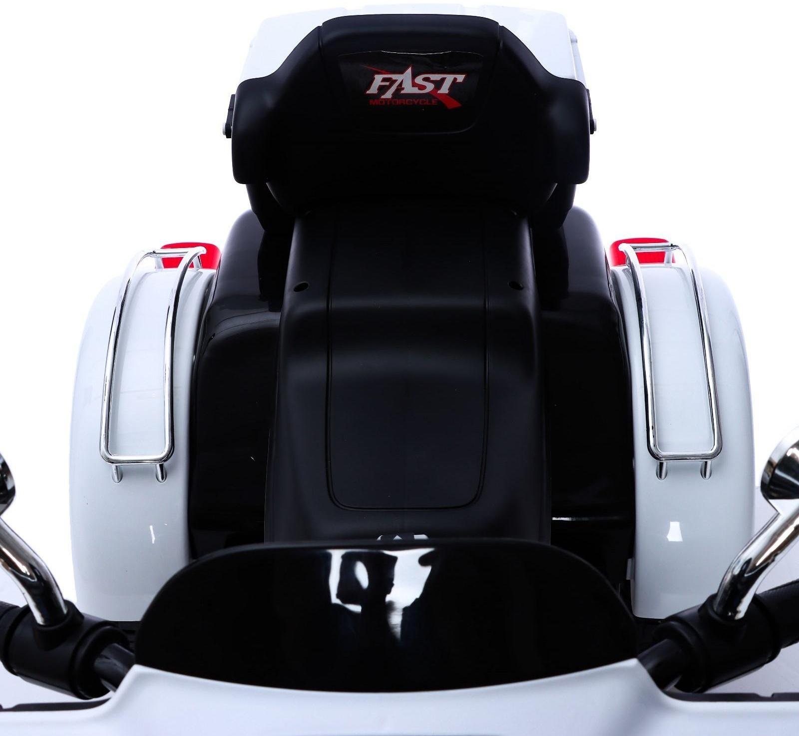 Электромотоцикл «Трайк», 2-х местный, 2 мотора, цвет чёрно-белый