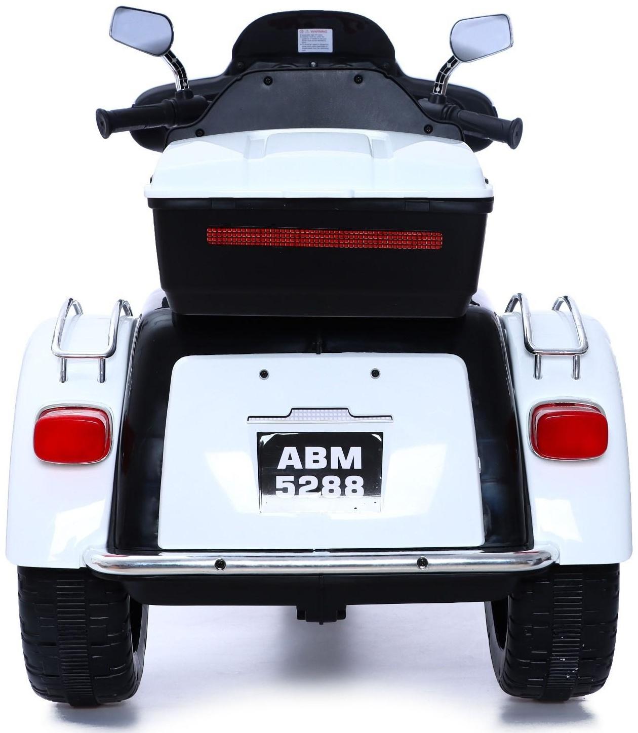 Электромотоцикл «Трайк», 2-х местный, 2 мотора, цвет чёрно-белый