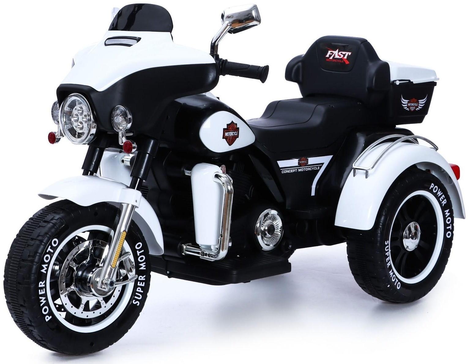 Электромотоцикл «Трайк», 2-х местный, 2 мотора, цвет чёрно-белый