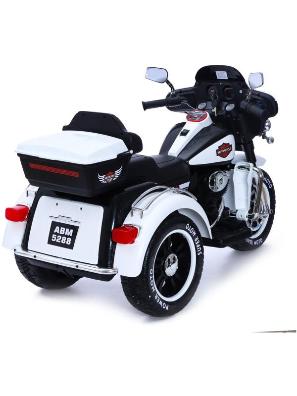 Электромотоцикл «Трайк», 2-х местный, 2 мотора, цвет чёрно-белый