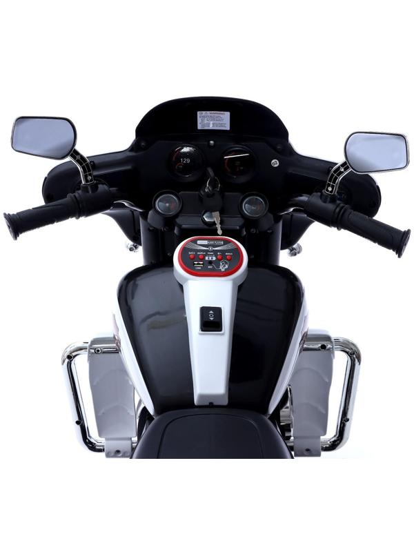 Электромотоцикл «Трайк», 2-х местный, 2 мотора, цвет чёрно-белый