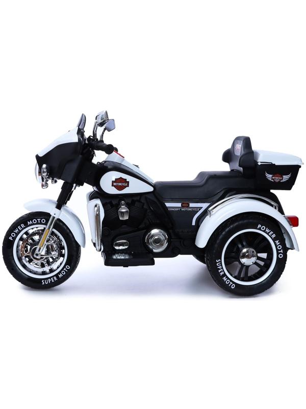 Электромотоцикл «Трайк», 2-х местный, 2 мотора, цвет чёрно-белый