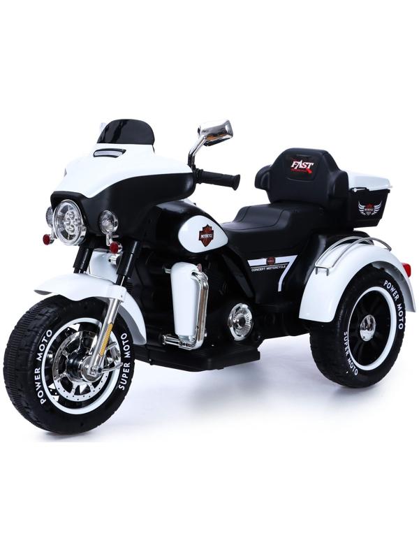 Электромотоцикл «Трайк», 2-х местный, 2 мотора, цвет чёрно-белый
