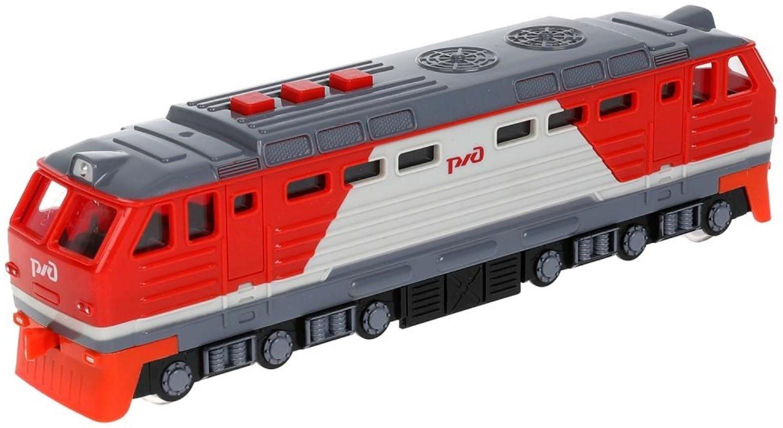 Модель «Тепловоз РЖД», 21,5 см, 3 кнопки, свет-звук, инерция, цвет красный