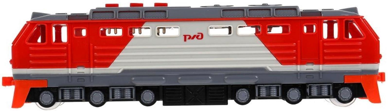 Модель «Тепловоз РЖД», 21,5 см, 3 кнопки, свет-звук, инерция, цвет красный
