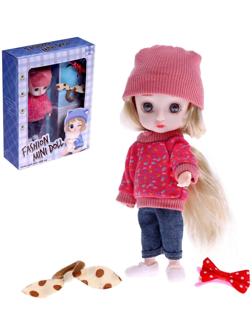 Кукла модная шарнирная «Алина» в костюме, с аксессуарами, МИКС