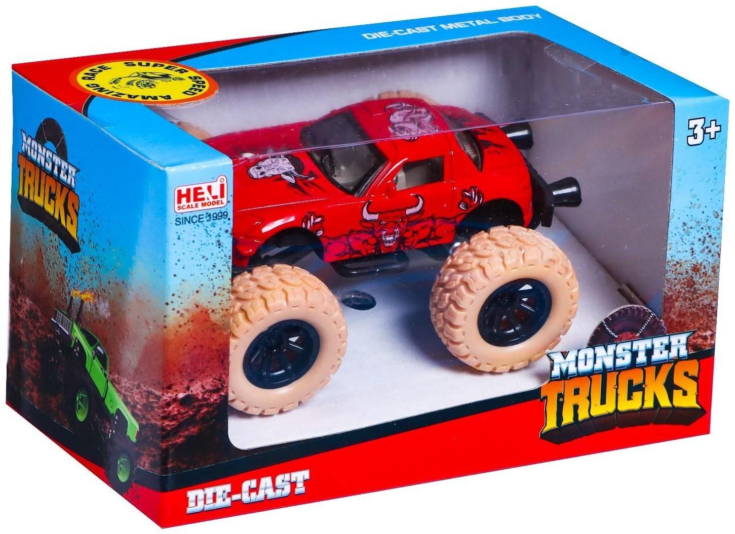 Джип металлический Monster Trucks, МИКС