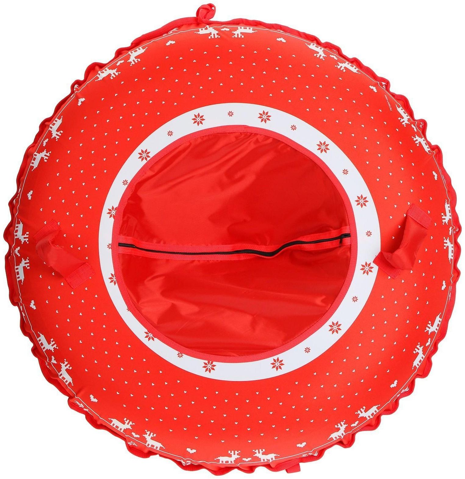 Тюбинг-ватрушка «Свитер», диаметр чехла 120 см, тент/оксфорд, цвет красный