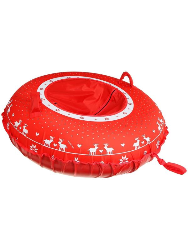 Тюбинг-ватрушка «Свитер», диаметр чехла 120 см, тент/оксфорд, цвет красный