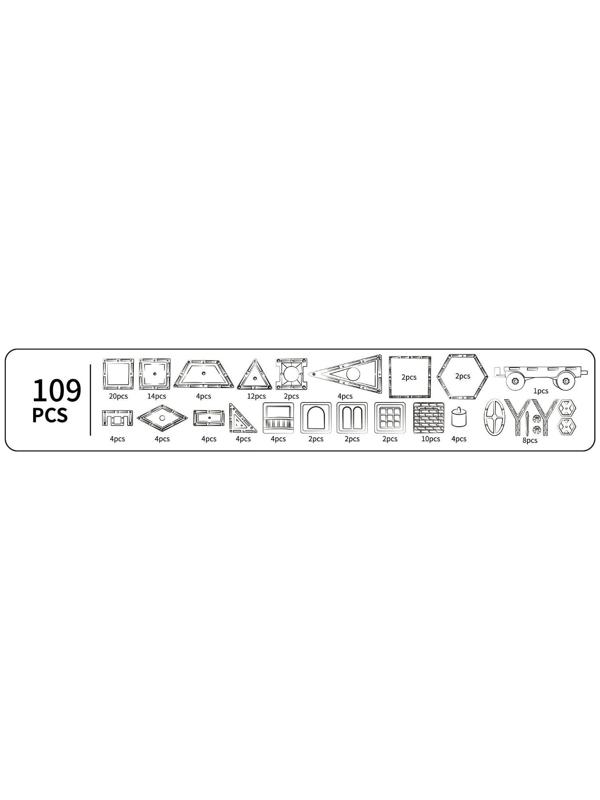 Конструктор магнитный «Магические фигуры», 109 деталей