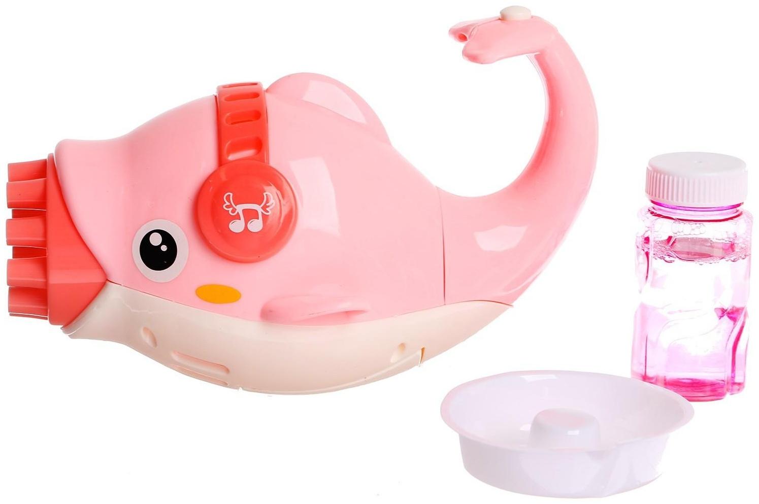 Генератор мыльных пузырей «Дельфин» 11,4×18,9×12,5 см, розовый